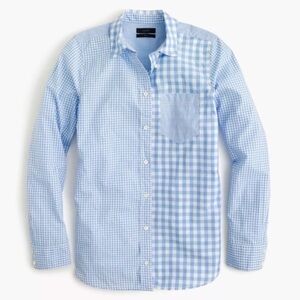✨ J. Crew Kids Light Blue Checkered Button-Down Shirt